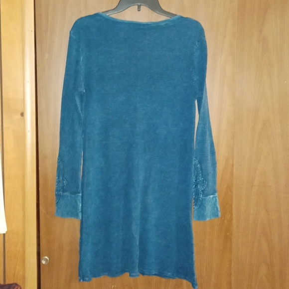 ABLE Blue Henley Waffle Knit Dress Size XL - Picture 3 of 5
